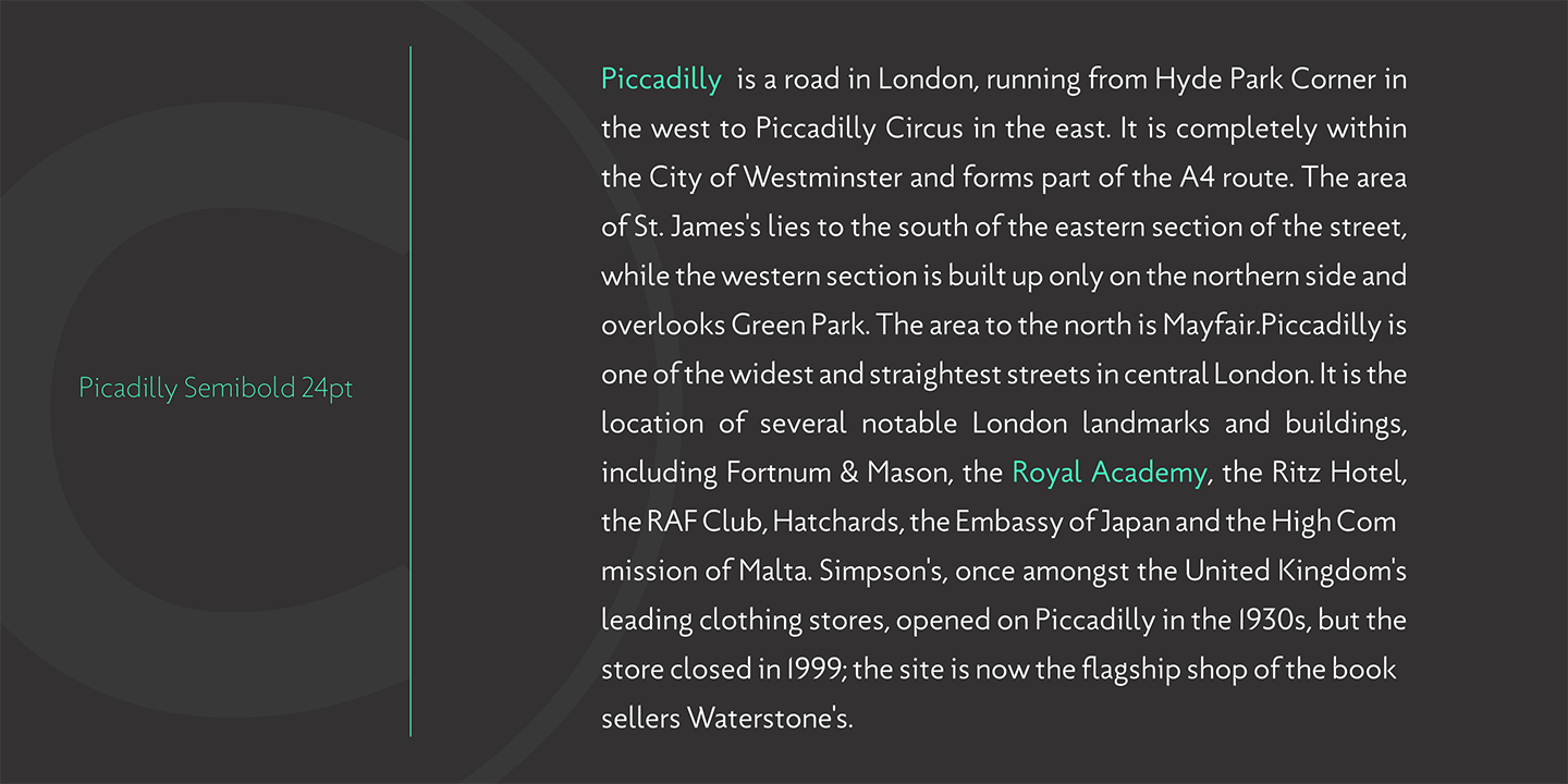 Example font Picadilly #6
